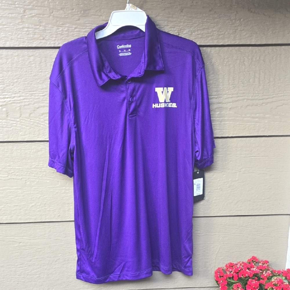 Captivating Washington Huskies Polo Shirt New XL purple